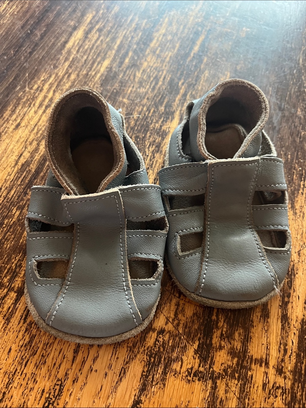 Toddler Soft Leather Walker Sandals - Gray